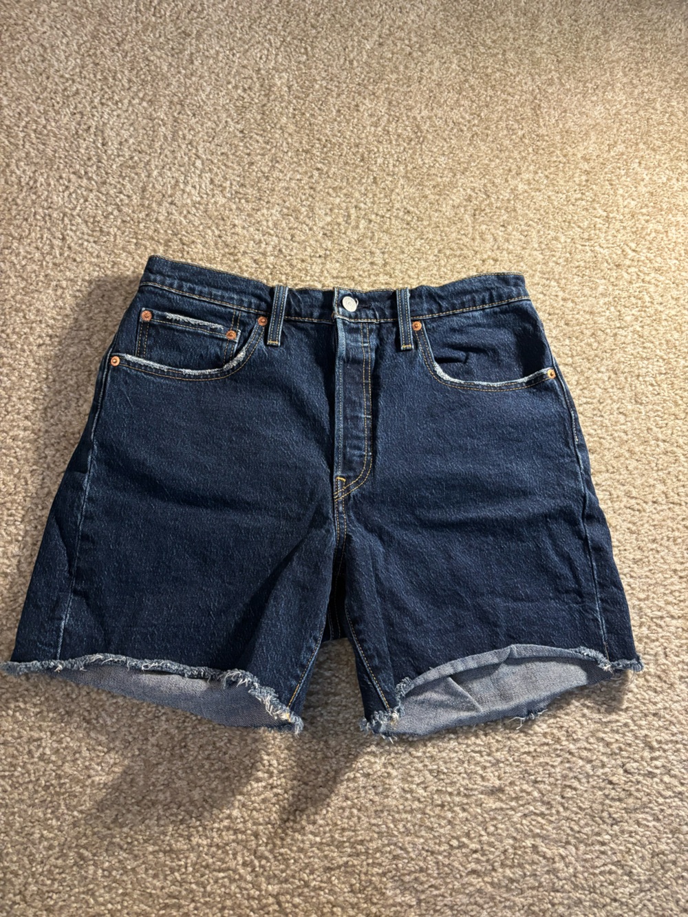 Levi's Dark Blue Denim Cutoff Jean Shorts